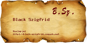 Black Szigfrid névjegykártya